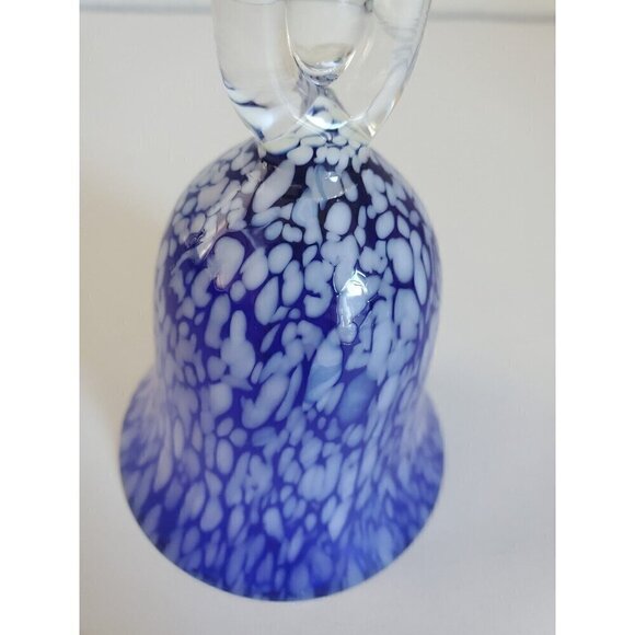 Vintage Art Glass Bell with Blown Glass top and bottom Czech Republic 5.5" tall - Picture 2 of 6